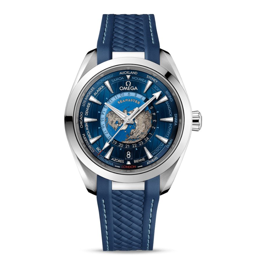 Omega Seamaster Aqua Terra 150m Co-Axial Master Chronometer Gmt Worldtimer 43 Mm