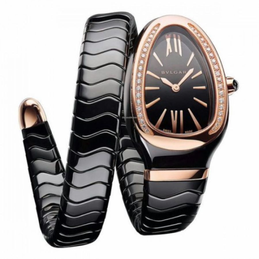 Bulgari Serpenti 35mm Black Ceramic Diamond / 102532