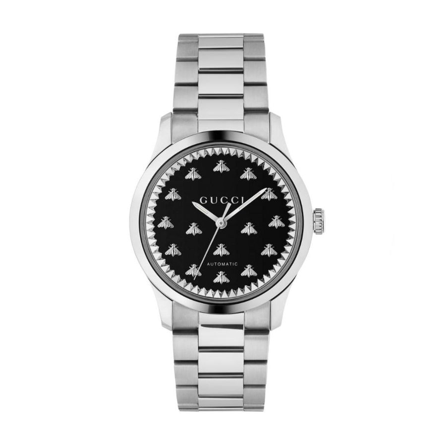 Gucci G-Timeless Automatic YA1264130 38mm Black Onyx Bee Motif Dial