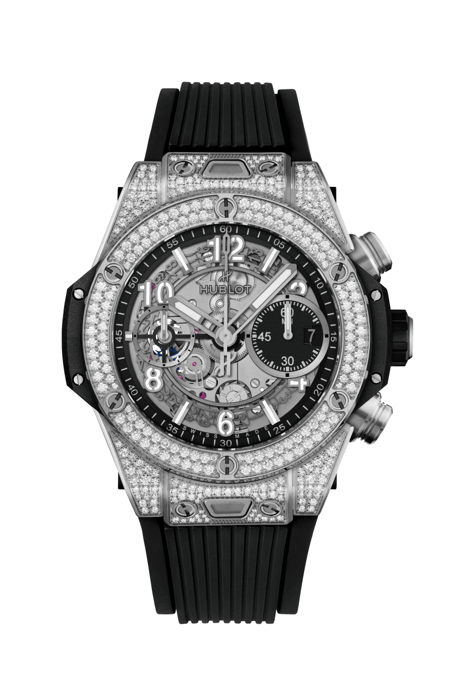 Hublot Big Bang Unico Titanium Pavé 42mm Transparent