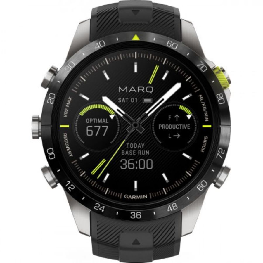 Garmin Marq Athlete (Gen 2) Smartwatch Ref. 010-02648-41 Black Dial Black Silicone Strap